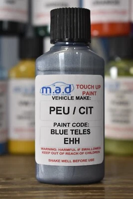 30ML TOUCH UP PAINT BOTTLE PEUGEOT / CITROEN BLUE TELES EHH SCRATCH CHIP