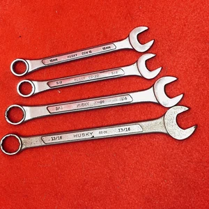 Vintage Husky Combination Wrench Set 4 USA SAE CC-20, CC-24, CC-26 Metric CCM15 - Picture 1 of 12