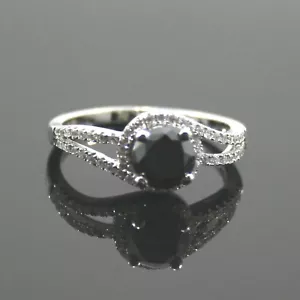 Anillo C/Z cruzado negro de plata de ley de 6 mm - en caja de regalo - Imagen 1 de 2