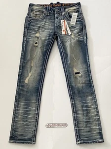 Rock Revival Jeans Mens “Haven” Alt Straight Size 30 x 32 Denim Distressed - Picture 1 of 7