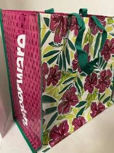 Tupperware Einkaufstasche Einkaufstasche wiederverwendbar tropische Blumen 17" x 15" - Bild 1 von 6
