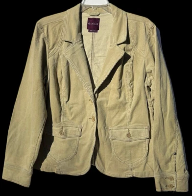 Blazer para mujer Gloria Vanderbilt beige (caqui) cordouroy talla XL Foto 1 de 4
