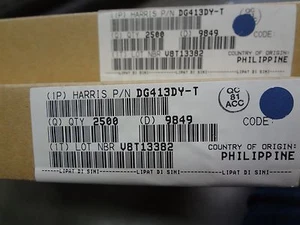 HARRIS Parte #DG413DY-T, Interruptor Analógico ICs Interruptor Quad SPST, D/C 9849, 10 PIEZAS - Imagen 1 de 2
