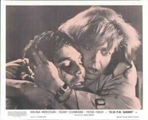 10:30 PM Summer Melina Mercouri hugs man lobby card