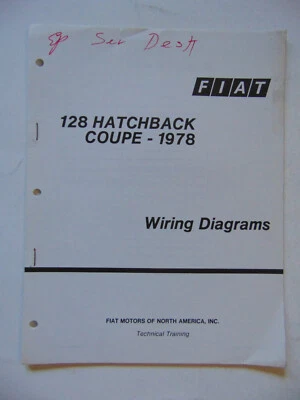 Diagramas de cableado de fábrica Fiat 128 cupé y hatchback - Modelos 1978 Foto 1 de 4