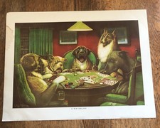 Vintage Print DOGS PLAYING POKER #5 WATERLOO CASSIUS COOLIDGE Arthur Kaplan