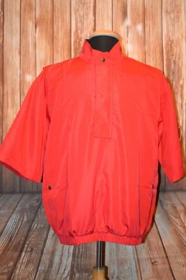 Pulôver Footjoy DryJoys masculino 1/2 zíper vermelho golfe corta-vento tamanho M - Imagem 1 de 4