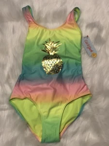 Cat & Jack Pineapple Ombre 1PC Swimsuit Girls Size M Plus NEW - Picture 1 of 3