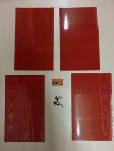 Red Rally Motorsport Mudflaps 50cm x 30cm 3mm MSA x 4 - With Fittings - Picture 1 of 2