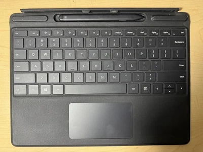 Microsoft Surface Pro Type Cover Black Keyboard Model 1864 w/ Pen 1853 - Image 1 of 4