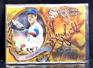 1997 DONRUSS GEORGE BRETT GOLD FOIL AUTOGRAPH SIGNATURE SERIES 1220/2000 ROYALS - Picture 1 of 4