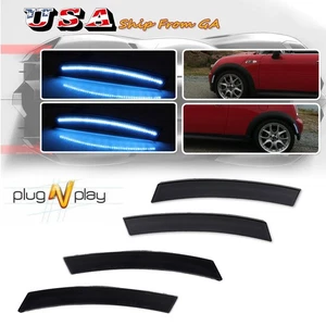 For Mini Cooper MKI R50 R53 R52 Smoke Ice Blue Front Rear LED Side Marker Lights - Picture 1 of 13