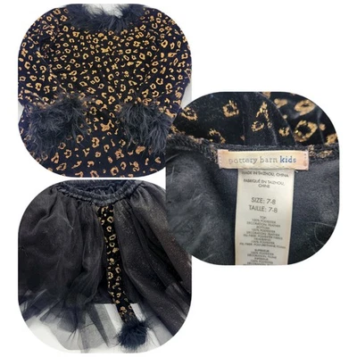 Disfraz Pottery Barn Niños Negro/Dorado Leopardo TuTu Halloween 7-8 con Cola Imitación Piel Foto 1 de 4
