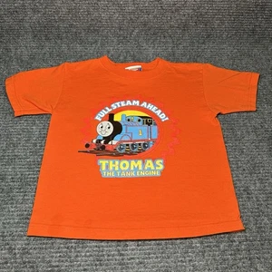 Vintage Y2K Thomas The Train Shirt Youth Size 4 Orange Short Sleeve - Picture 1 of 6