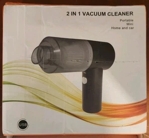 2 In 1 Vacuum Cleaner For Car & Home Portable Cordless USB Black - Picture 1 of 7