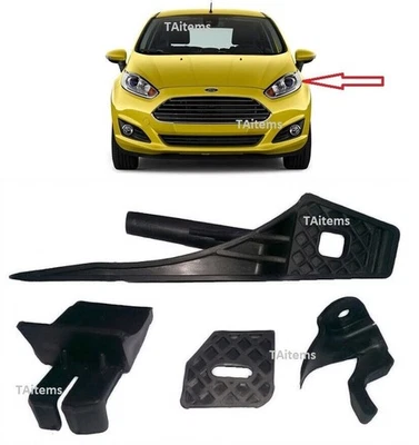 KIT REPARACIÓN LENGÜETA SOPORTE FARO IZQUIERDO 4 PIEZAS.  SE ADAPTA A FORD FIESTA 2012-2017 Foto 1 de 2