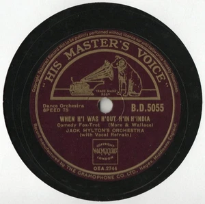 JACK HYLTON AND HIS ORCHESTRA 78 - WHEN H'I WAS H'OUT H'IN H'INDIA - EX COND - Picture 1 of 3