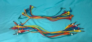 *20* 1/4 inch TRS Patch Cables Under 2ft Each 10 Right Angle - Picture 1 of 7