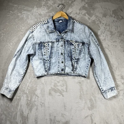 Chaqueta de mezclilla Traffic de colección para mujer lavado ácido desgastado años 80 90 grunge punk Foto 1 de 4