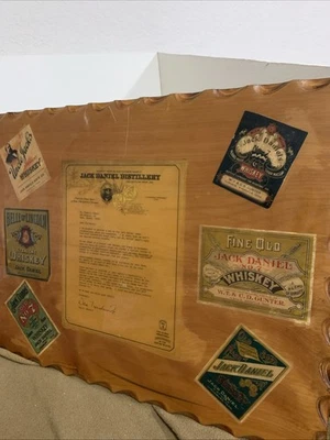 Jack Daniel’s Label Reproduction Laquered Wood Sign Man Cave Log Cabin Vintage - Image 1 of 4