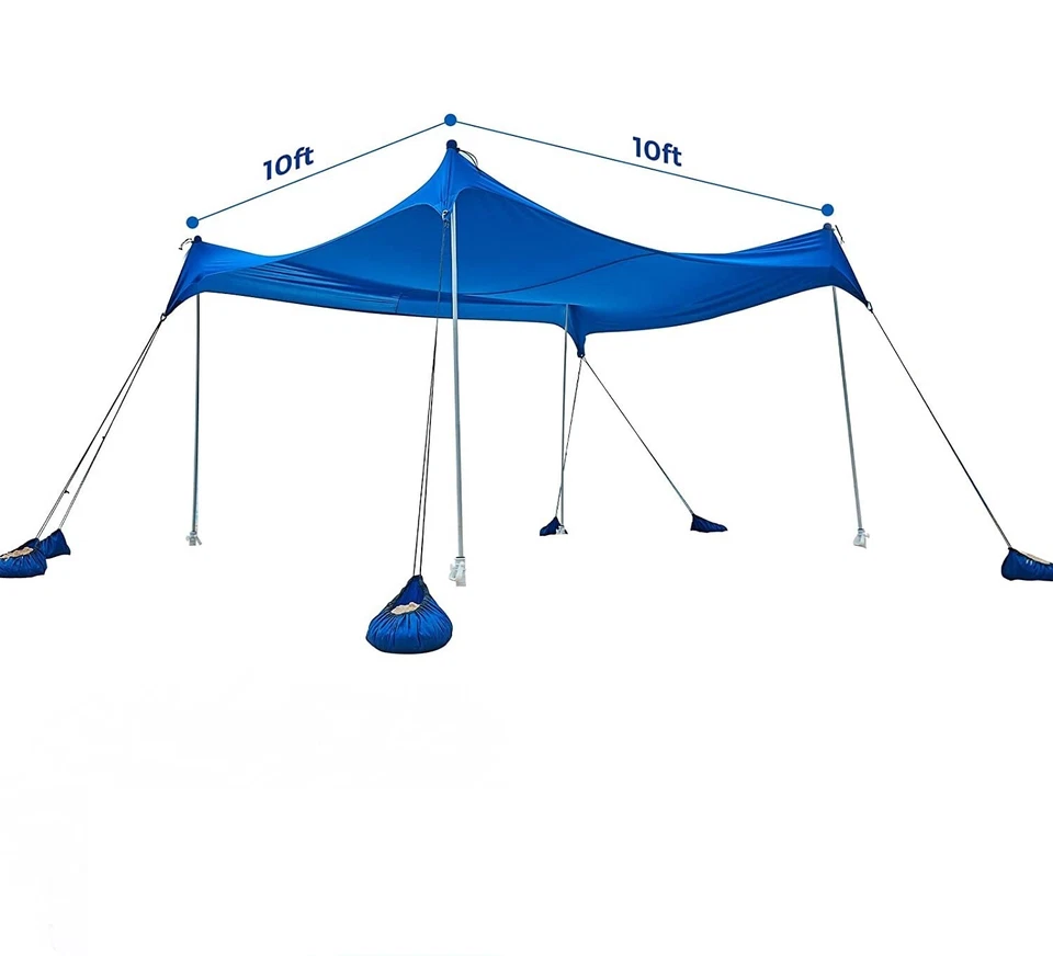 Arcadiville SOMBRILLA DE PLAYA Portátil Toldo Refugio Solar, AZUL Foto 1 de 1
