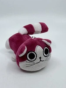 Pink and White Striped Cat Plush Suction Cup Stuffed Animal Friend Toy - Picture 1 of 5