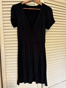 GAP schwarzes Kleid XS leichtes Relaxed T-Shirt Strick Gummibund - Bild 1 von 6