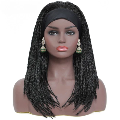 Braided Wigs Medium Long Braiding Crochet Hair Synthetic For Women With Headband - Image 1 of 4
