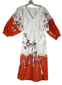 NWT Anthropologie Clemence Floral Embroidered Dip-Dyed Boho Dress Size 4 - Picture 1 of 6