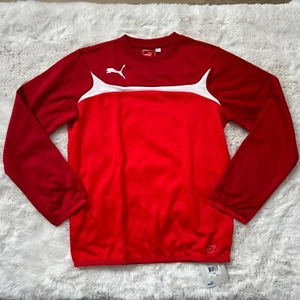 Puma Youth Edito 3 Training Sweat Long Sleeve Red/White YXL - Picture 1 of 9