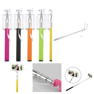 Monopod Selfie Stick Telescopic Wired Remote Moble Phone holder For New Phones - Picture 1 of 9