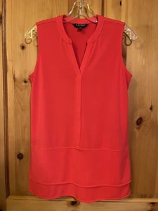 🌸Lauren Extra Small XS Top Bluse ärmellos neonisch orange rot V-Ausschnitt Pullover - Bild 1 von 7