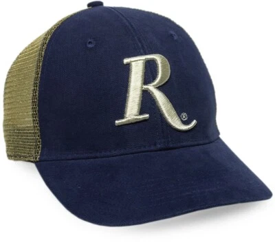 Remington Embroidered R Logo Navy/Tan Cotton Canvas  and Mesh-Back Cap - Image 1 of 2