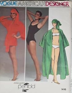 Vintage Vogue American Designer Anne Klein Swimwear Pattern #1416  Size 12 Uncut - Picture 1 of 16