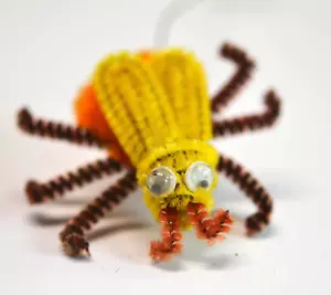 1950'S ADORABLE CHENILLE 'LOVE BUGS', MADE/ JAPAN, SET/ 5, WIRED, FLORIST DECOR - Picture 1 of 3