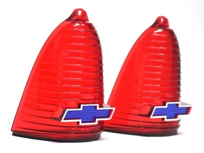 Nuevo par de lentes traseras de pajarita de punto azul / para Chevy 150 210 Bel Air 1955, etc. Foto 1 de 4