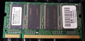 ELPIDA 256MB PC2700 333MHZ DDR1 LAPTOP MEMORY RAM SO-DIMM EBD26UC6AASA-6B DDR