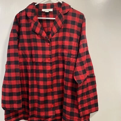 Nuevo sin etiquetas Conjunto de pijama para hombre a cuadros rojo búfalo cuello muesca talla L DREAMS & Co Foto 1 de 4