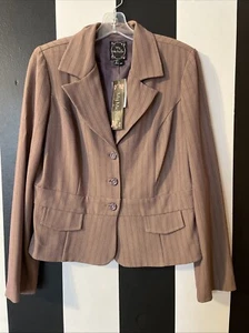“My Michelle” Women’s Plum Pinstriped Casual Blazer - Picture 1 of 17