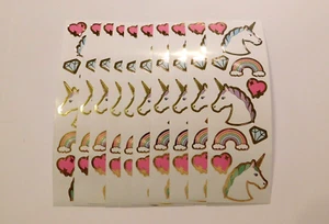 Mrs Grossman's Stickers Lot of 10 Strips ~Unicorns Hearts Rainbows~ Scrapbooking - Picture 1 of 1