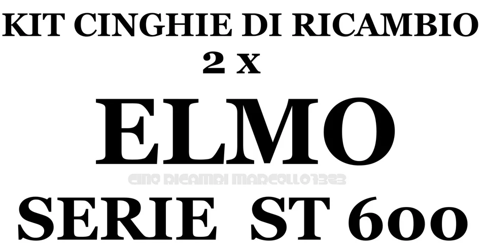  KIT CINGHIE DI RICAMBIO 2 x PROIETTORE SUPER 8 mm ELMO ST 600 D MO-M-MO-DM ★ - Immagine 1 di 1