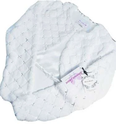 Bonnie Jean short cape faux fur cover girls XL White silver sequins NWT $30 - Image 1 of 4