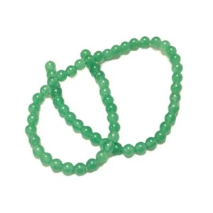 Grüne malaysische Jadeperlen schlicht rund 6 mm Strang von 57+ - Bild 1 von 1