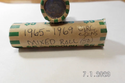 ROOSEVELT DIMES ROLL 1965 to 1969 - CIRCULATED COINS - MIXED ROLL Cover