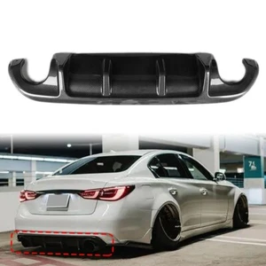For 2014-17 Infiniti Q50 Carbon Fiber Look Rear Bumper Diffuser Lip ABS Plastic - Bild 1 von 10