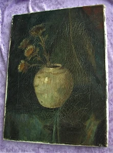 Antikes Ölgemälde Disteln in Vase um 1920 - Bild 1 von 5