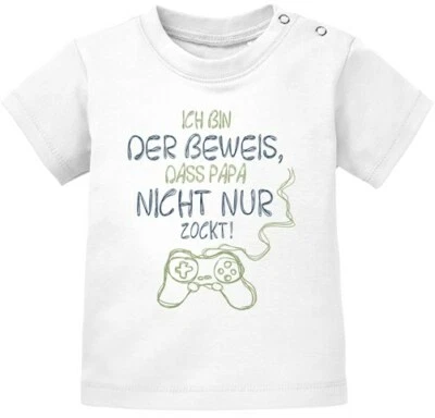 MOONWORKS Baby T-Shirt kurzarm Babyshirt Ich bin der Beweis dass Papa nicht nur zockt