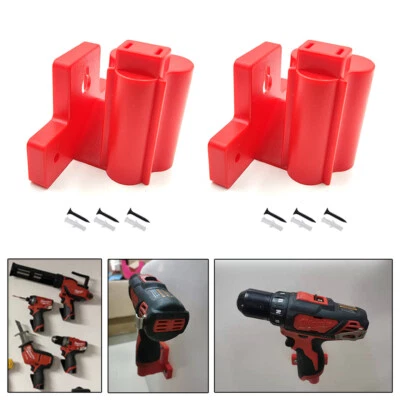 2 Packs Red Tool Holder Mount Hanger For Milwaukee for M12 Battery Storage Shelf - Image 1 of 4