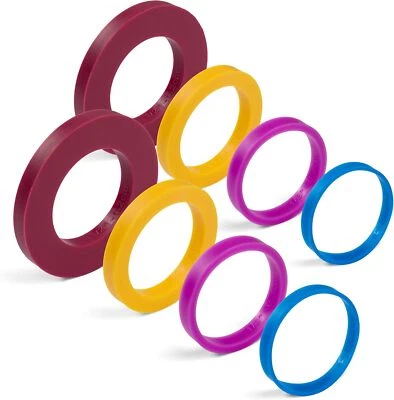 Rolling Pin Guide Ring Spacer Bands 8 Piece Set Multicolored Flexible Silicone - Image 1 of 3