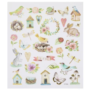 Vögel & Hasen Frühling Ostern Folie Aufkleber Planer Papierhandwerk Karten Handwerk - Bild 1 von 1